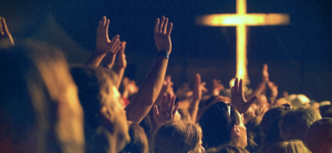 Hands raised in worship