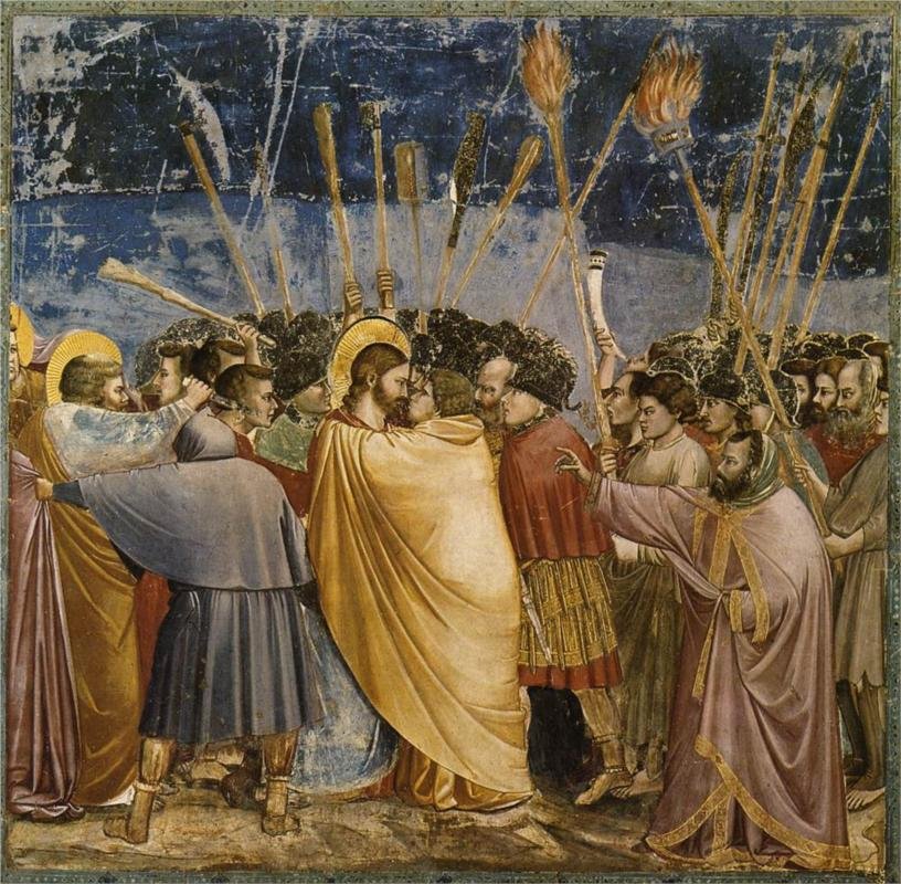 Giotto, The Arrest of Christ (The Kiss of Judas), c. 1306